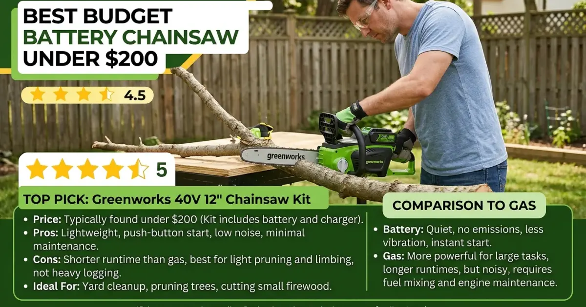 best battery chainsaw under $200 Gas Chainsaw Review