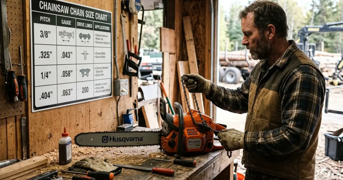 chainsaw chain size chart Gas Chainsaw Review