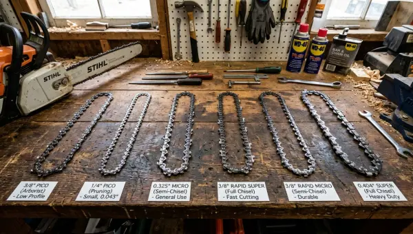 The Complete Chainsaw Chain Guide: Size, Pitch, Gauge, Sharpening & Replacement