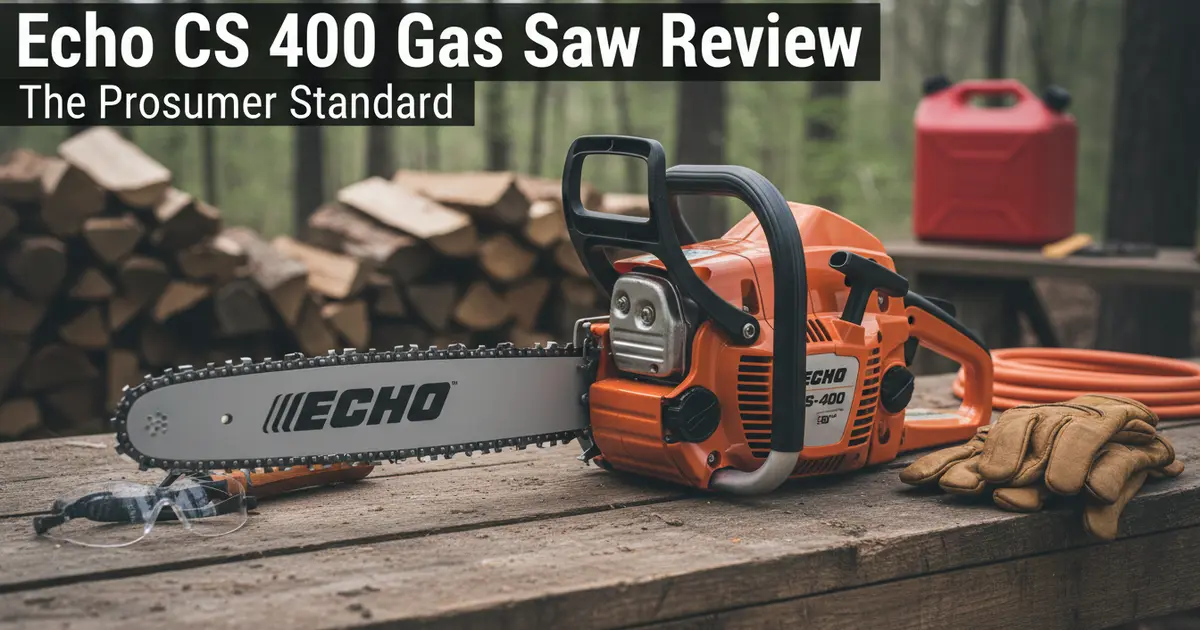 Echo CS 400 mid-range gas chainsaw featuring a 40.2cc engine and heavy-duty air filtration