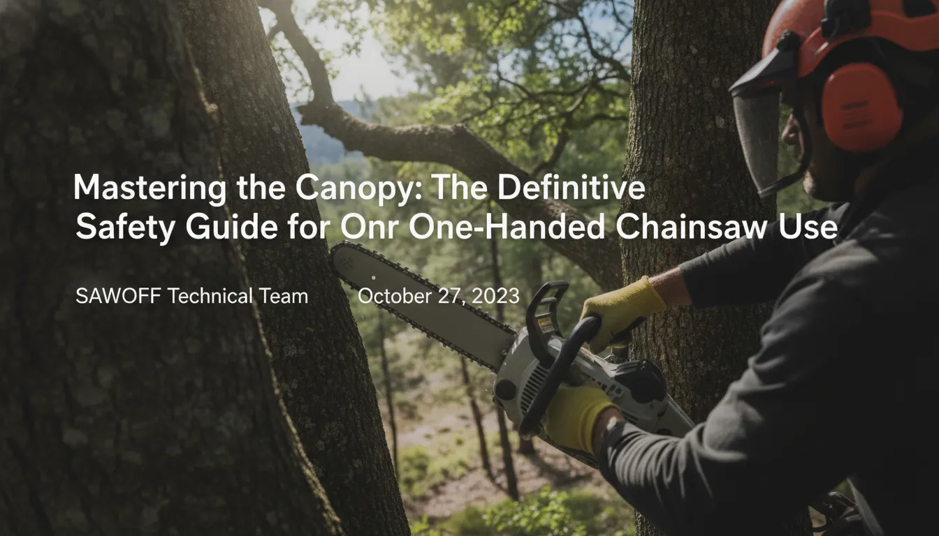 One-handed chainsaw safety guide