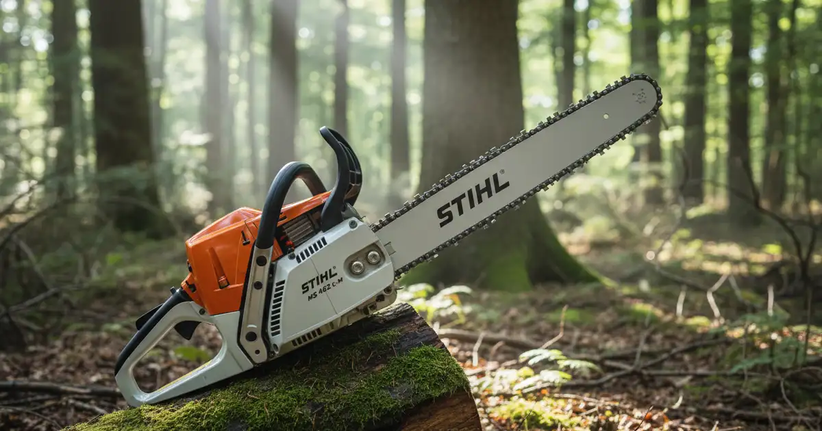 Stihl MS 462 Professional Gas Chainsaw in a forest setting