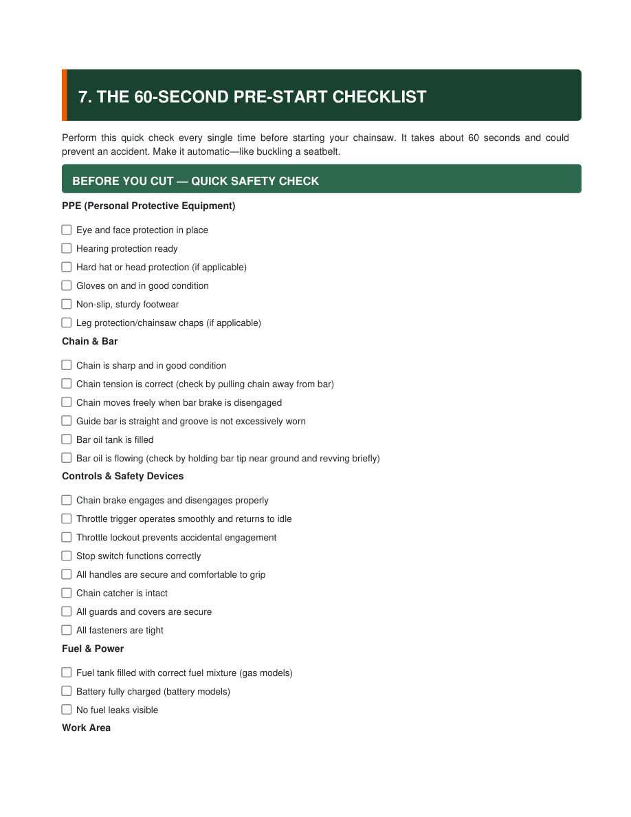 Safety & Pre-Start Routine