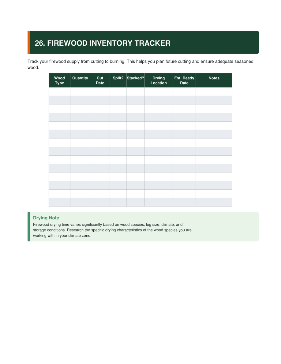 Firewood & Timber Planner